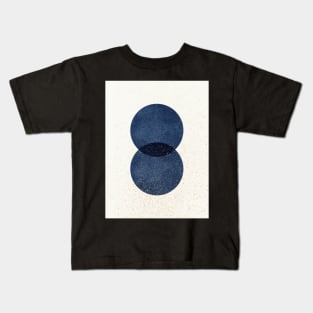 Circle Abstract - Navy Blue Texture Kids T-Shirt